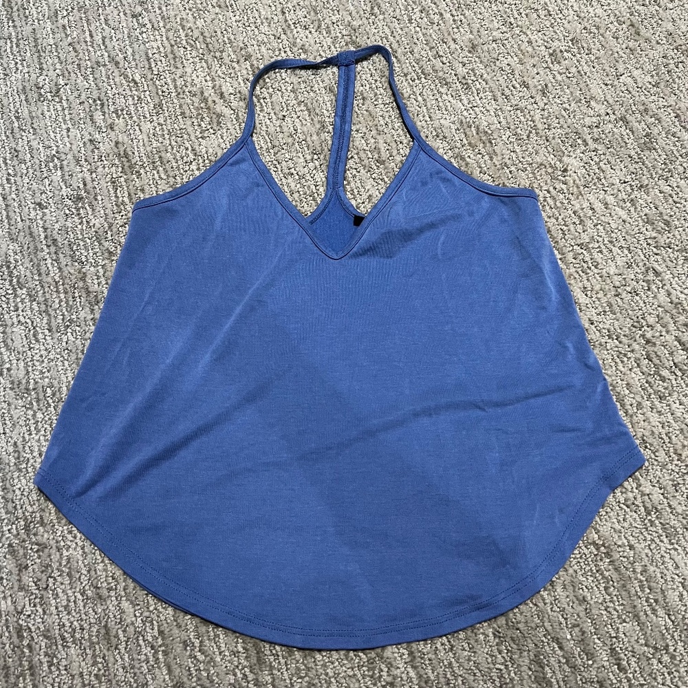 Blue spaghetti strap tank top